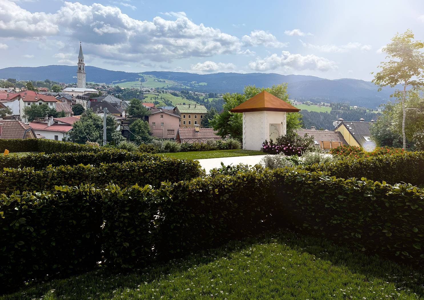 Residenze ai Giardini - Vista da un giardino.